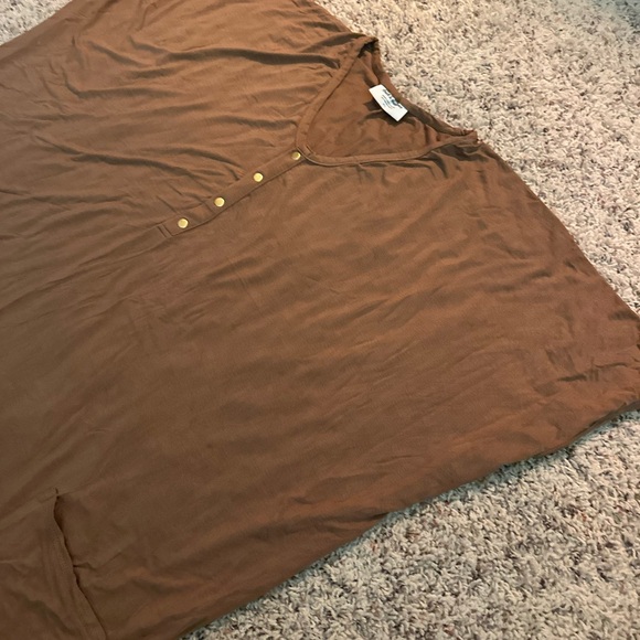 Cozy Tan Maternity Sleep Dress - Picture 3 of 6